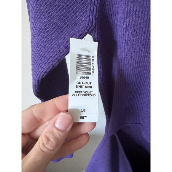 Wilfred Purple Cut Out Long Sleeve Dress NWT Large - Picture 3 of 4